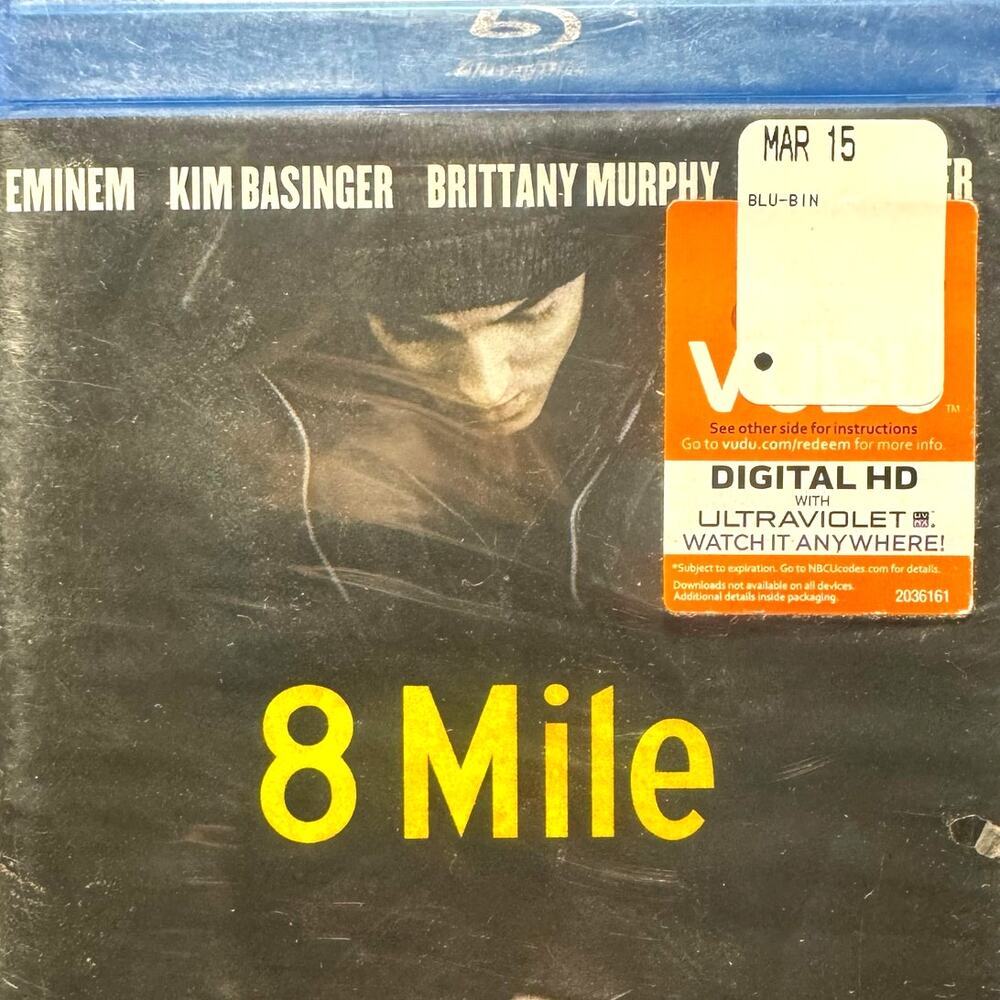 8 MILE BLU-RAY DISC BRAND NEW SEALED EMINEM KIM BASINGER R-RATED